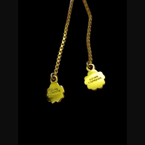 Azuni London 22k Gold Plated Semi Precious Stone Size 6.5" Adjustable Bracelet - Picture 5 of 6